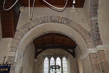 The south transept arch September 2014